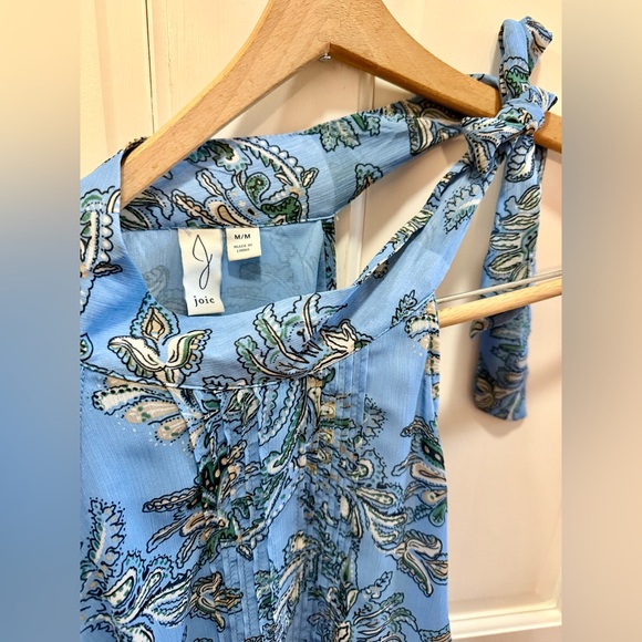 Joie Light Blue Paisley Tie-Neck Top Size Medium - Picture 1 of 3